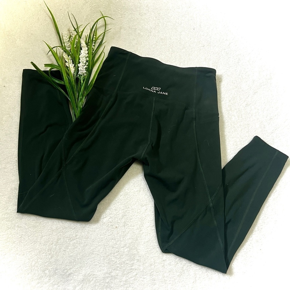 Lorna Jane Forest Green Ankle Bitter Leggings - Size Small (26”)